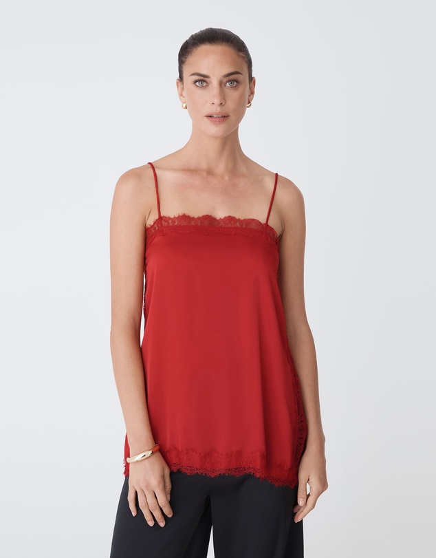 Forcast - Cleo Lace Trim Satin Camisole