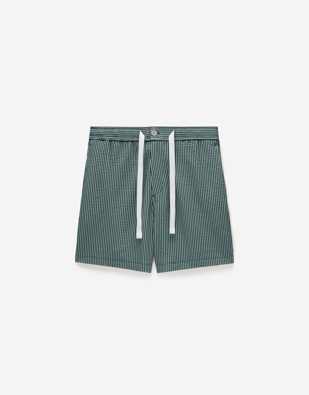 Calibre - Striped Seersucker Knit Shorts Sea Green