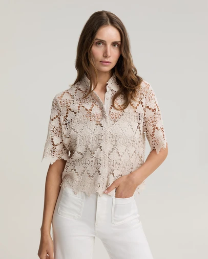 Sportscraft - Ariana Lace Cropped Shirt