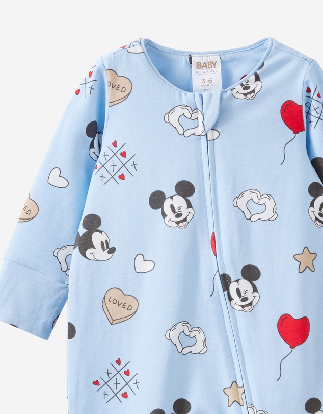 Cotton On Kids - Disney Mickey Mouse Long Sleeve Zip Romper