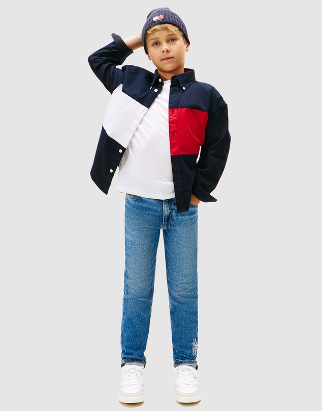 Tommy Hilfiger - Heritage Regular Fit Colour-Blocked Back Flag Shirt - Teens