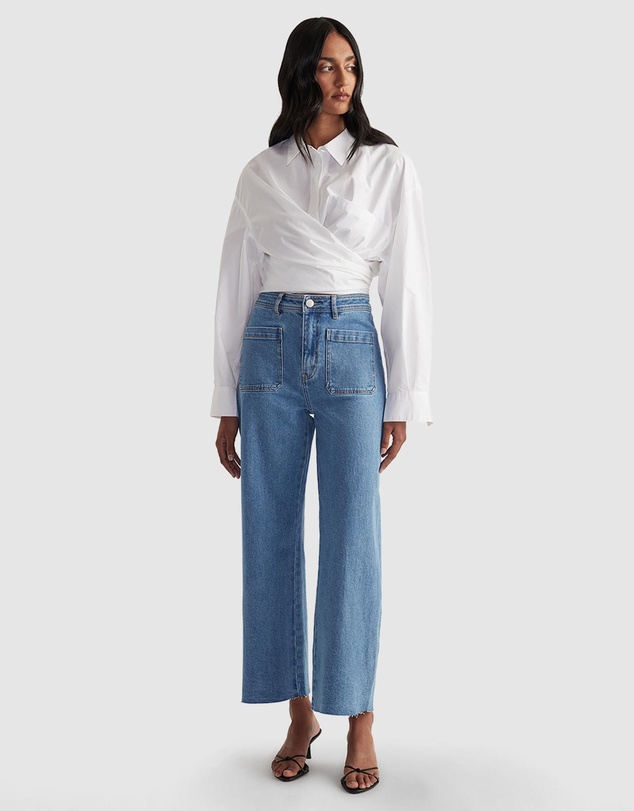 Decjuba - Darcy Cropped Wide Leg Jeans