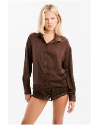 Bardot - Bonita Satin Lace Shirt