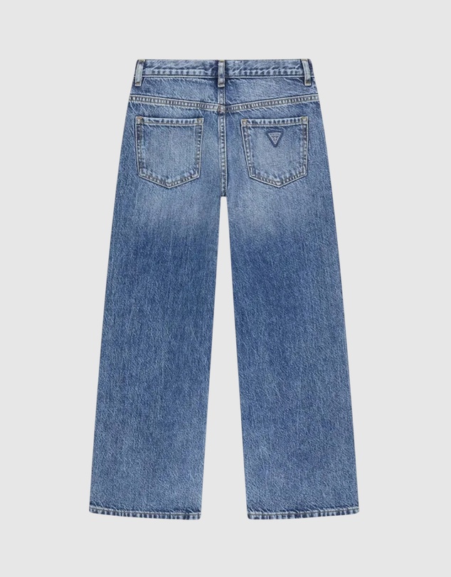 GUESS - Oversize Rigid Denim with Rhinestone Jeans