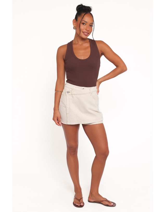 Petal & Pup - Miles Racerback Rib Knit Tank Top - Espresso