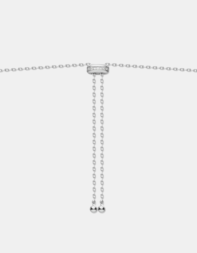 Ania Haie - Ania Haie Silver Bezel Cubic Zirconia Station Necklace