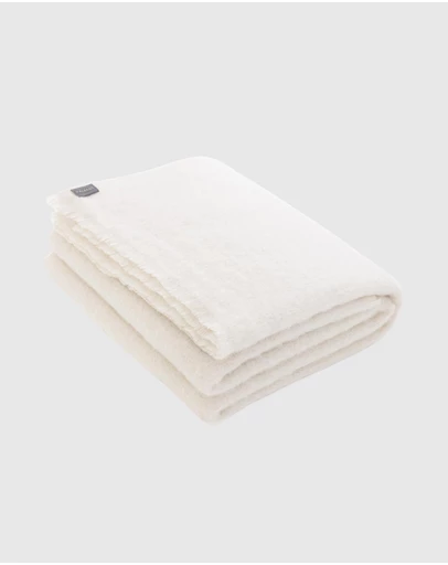 St Albans - Alpaca Throw Blanket Oyster