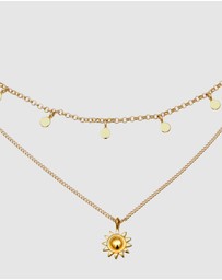 Elli Jewelry - Necklace Layer Sun 925 Sterling Silver Gold-plated