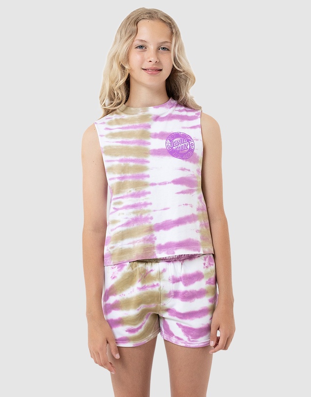 Santa Cruz - Strange Check Dot Mono Muscle Tee - Kids-Teens