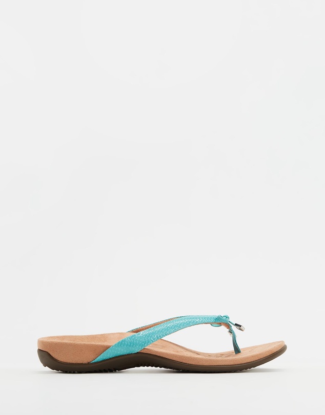 Vionic - Bella Toe Post Sandal - Teal Woven