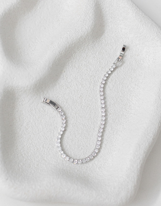 The White Collection - Abbie - Delicate Silver Tennis Bracelet