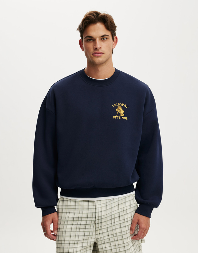 Cotton On - Relaxed Fit Graphic Crew Sweater