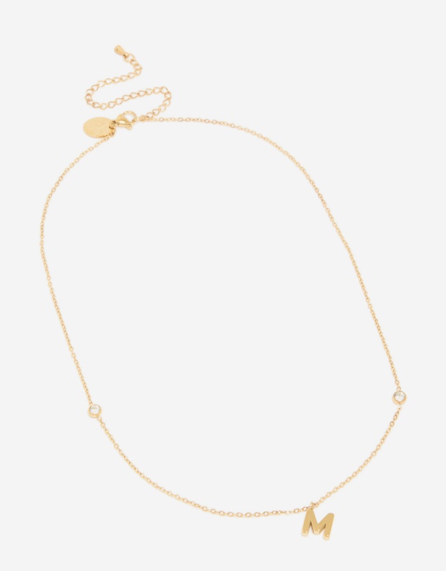 Lovisa - Waterproof Gold Plated Stainless Steel Letter M Dainty Pendant Necklace