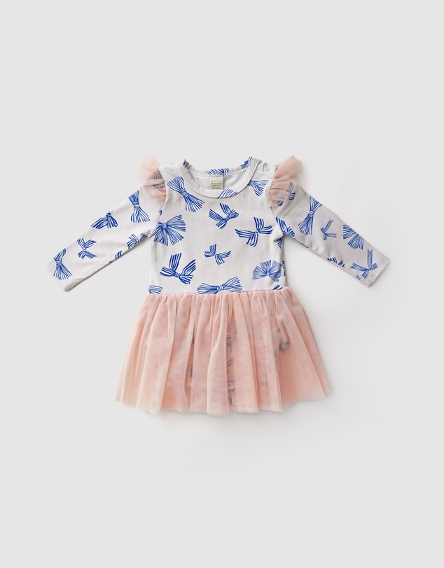 WITH LOVE FOR KIDS - Tulle Flutter Long Sleeve Tutu Onesie - Babies