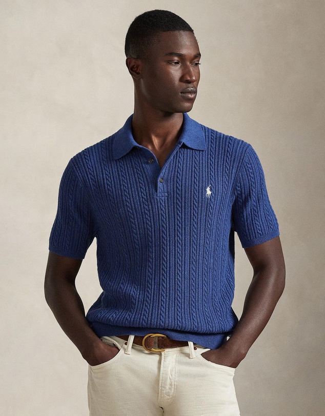 Polo Ralph Lauren - Cable-Knit Cotton Polo-Collar Sweater