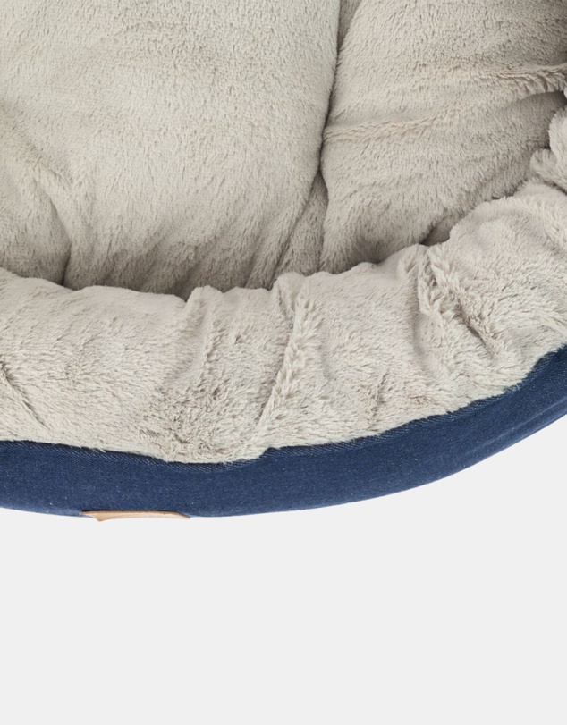 Mog & Bone - 4 Seasons Reversible Circular Dog Bed - Blue Denim