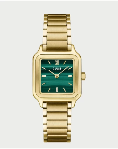 Cluse - CLUSE Gracieuse Petite Malachite/Gold Link Watch