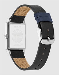 Ted Baker - Jaareth Silver-Tone Black Leather Watch