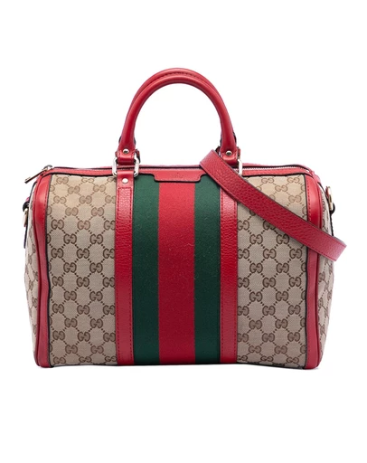 Pre-Loved by Azura Reborn - Pre-Loved Medium GG Canvas Web Joy Boston Bag