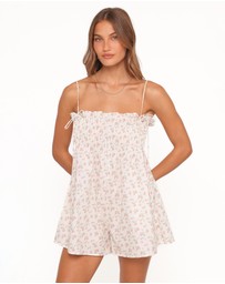 Petal & Pup - Liora Playsuit - Peach Ditsy Floral