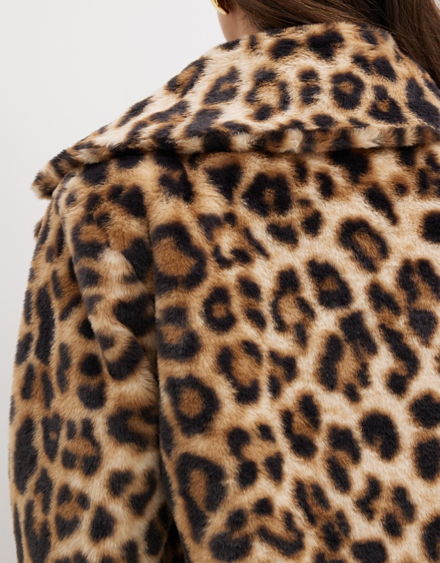 Dazie - Mood Leopard Faux Fur Jacket