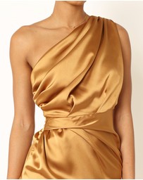 Petal & Pup - Nadia One Shoulder Maxi Dress - Bronze