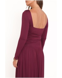 Petal & Pup - Shirley Long Sleeve Maxi Dress - Burgundy