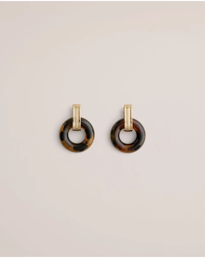 Trenery - Kaia Drop Earring in Tortoise Shell
