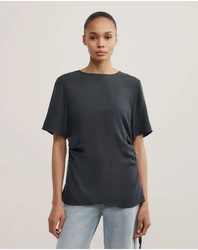 Witchery - Ruched Woven T-shirt