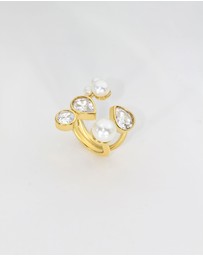 Jackie Mack - Pearl and Clear Wrap Ring