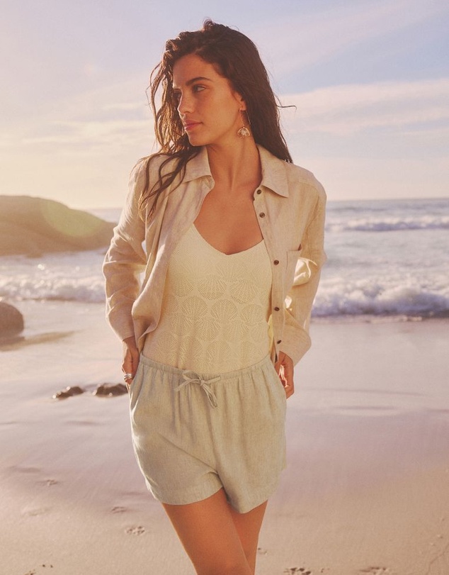 NEXT - Drawstring Waist Boy Shorts With Linen