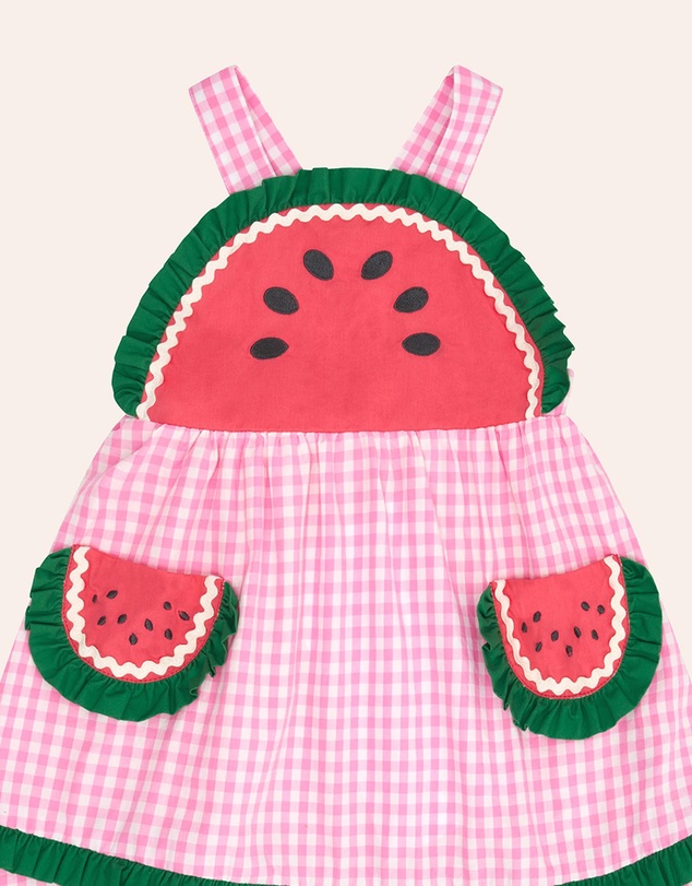 Huxbaby - One-In-A-Melon Check Dress - Babies-Teens