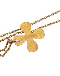 Pre-Loved by Azura Reborn - Pre-Loved Gold Plated CC Crystal Clover Pendant Necklace