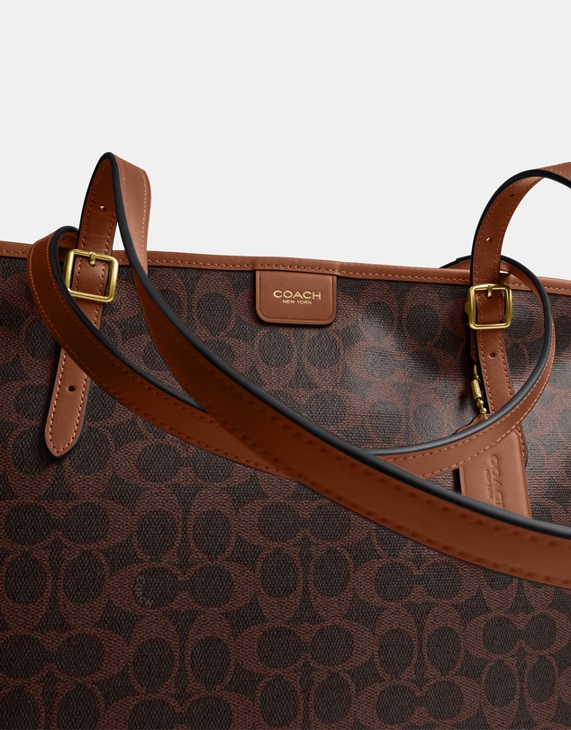 Coach - Signature Coated Canvas Taxi Tote Bag