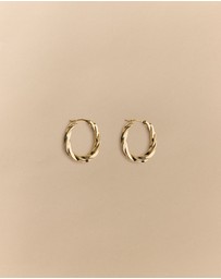 Trenery - Era Twist Hoop Earrings in Gold
