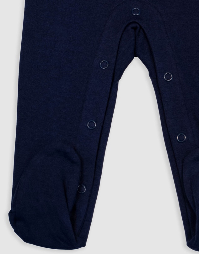 B Free Intimate Apparel - Baby Snap Button Sleepsuit with Booties - 100% Organic Cotton - Navy Koala