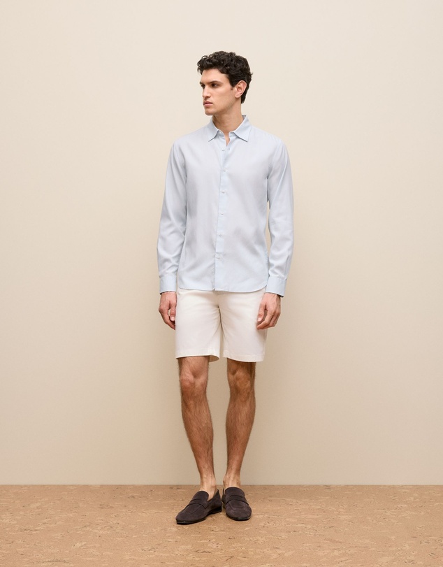 Trenery - Tailored Fit Soft Long Sleeve Shirt in Ice Blue