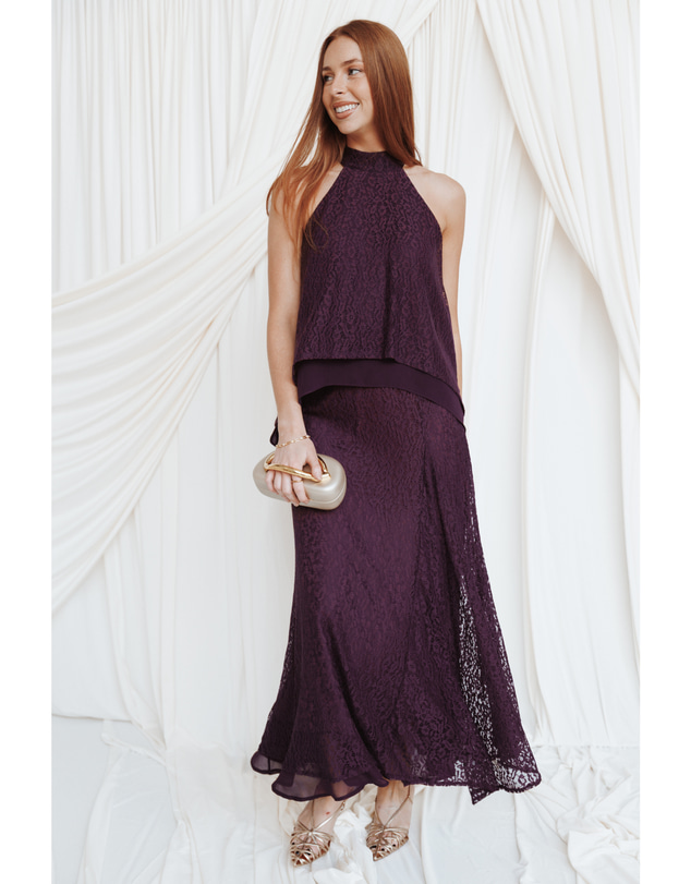 Petal & Pup - Tracy Maxi Skirt - Lilac Lace