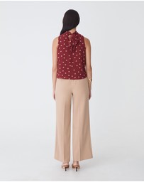 Forcast - Lottie Printed Tie Neck Top