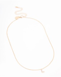 Lovisa - Gold Plated Cubic Zirconia Letter L Necklace