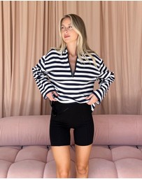 Dazie - Get In Line Stripe Long Sleeve Tee