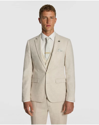 yd. - Carter Stretch Linen Blend Slim Suit Jacket
