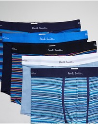 Paul Smith - 5-Pack Stripe and Plain Mixed Boxer Briefs