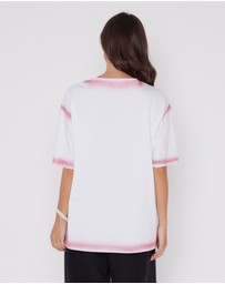 ALEXANDRA - Spray T-Shirt White/Dusty Pink