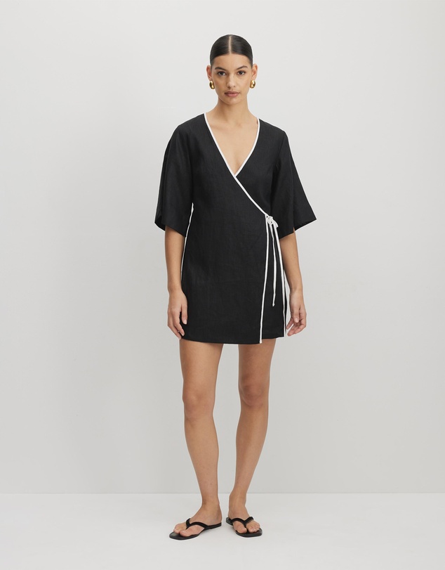 AERE - Sloane Mini Wrap Dress