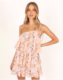 Petal & Pup - Loella One Shoulder Mini Dress - Pink Floral