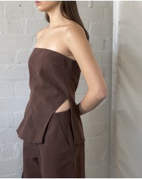Lover - Vesper Suede Look Strapless Top
