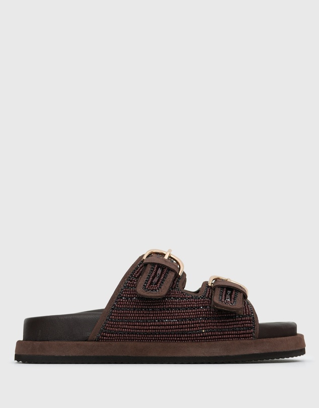 Betts - Cosmo Leather Buckle Flatform Slides