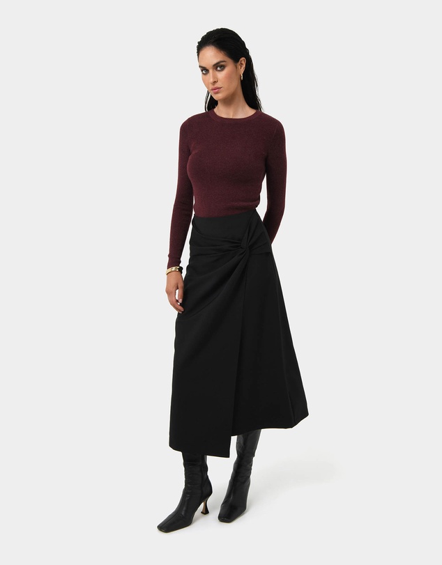 Forcast - Amera Twist Midi Skirt
