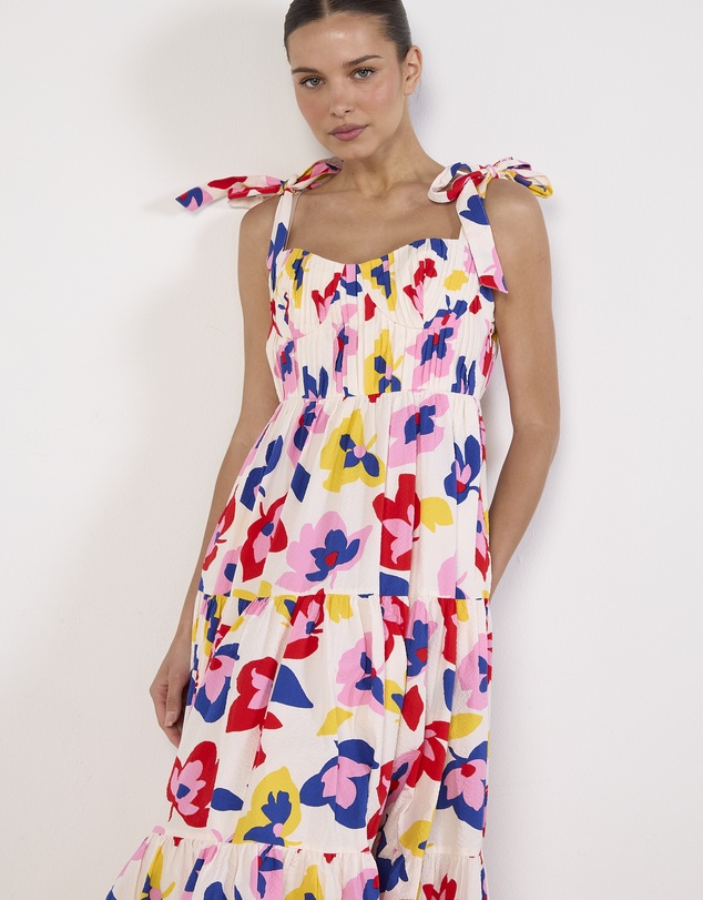 Cirkular - Pre-Loved - Kate Spade Summer Flowers Tiered Midi Dress
